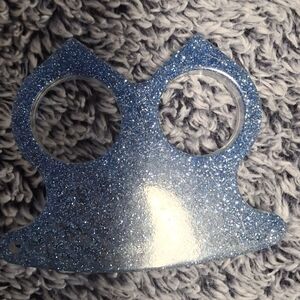 Handmade Resign Blue Glitter Knuckle Keychain